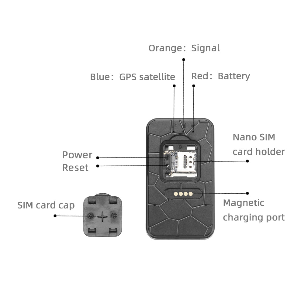 Fix2Goshop.nl G50S  Mini GPS Tracker 4G 3000mAh waterdichte tracker met sterke magneet