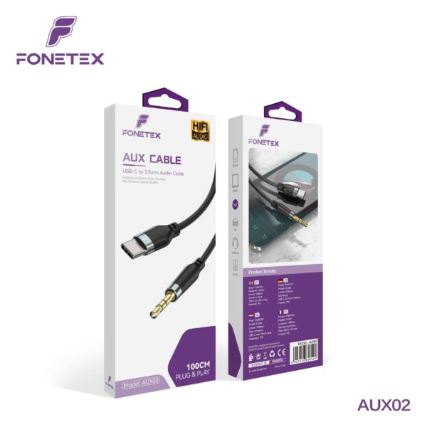 AUX Kabel USB-C naar 3.5mm Audio AUX02