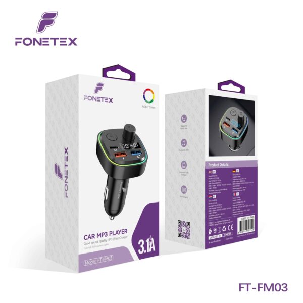 FoneTex FM Transmitter + Fast Charger – FT-FM03