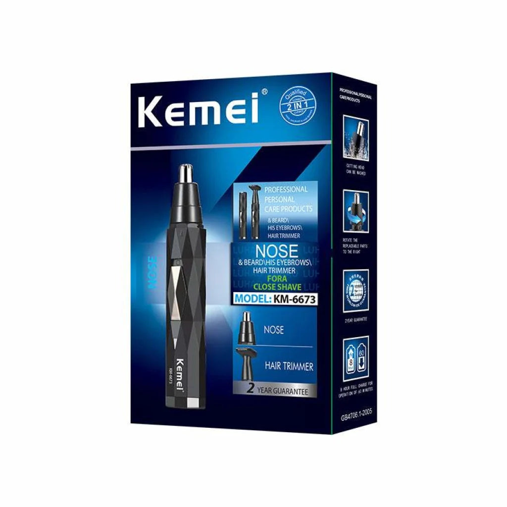 Kemei KM-6673 2-in-1 gezichts- en neustrimmer voor heren
